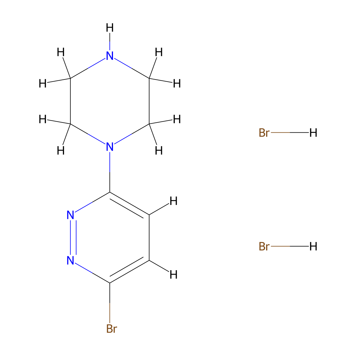 3-Bromo-6-piperazin-1-ylpyridazine;dihydrobromide molecular structure, CAS 3033384-00-5