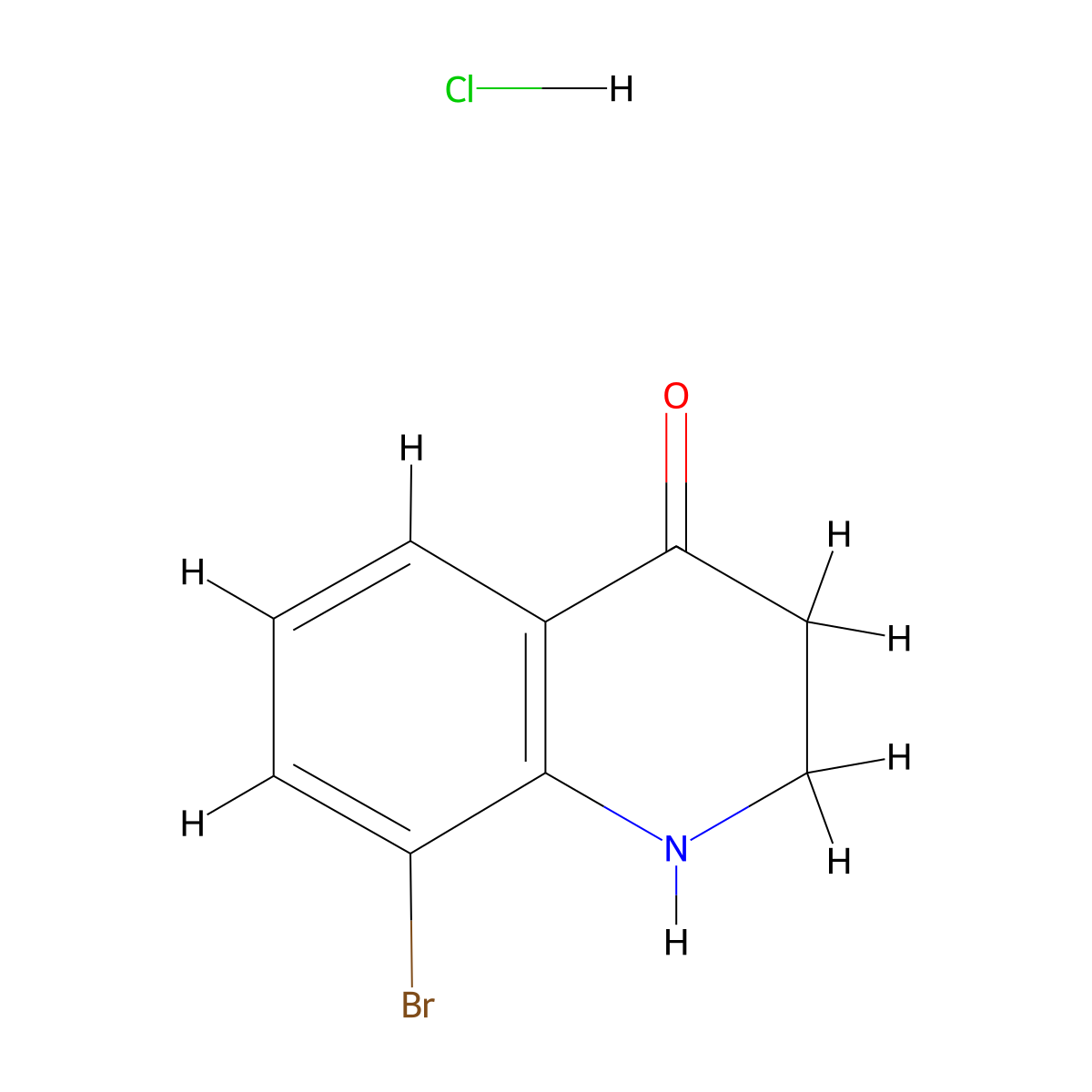 8-bromo-2,3-dihydro-1H-quinolin-4-one;hydrochloride molecular structure, CAS 3033384-48-1
