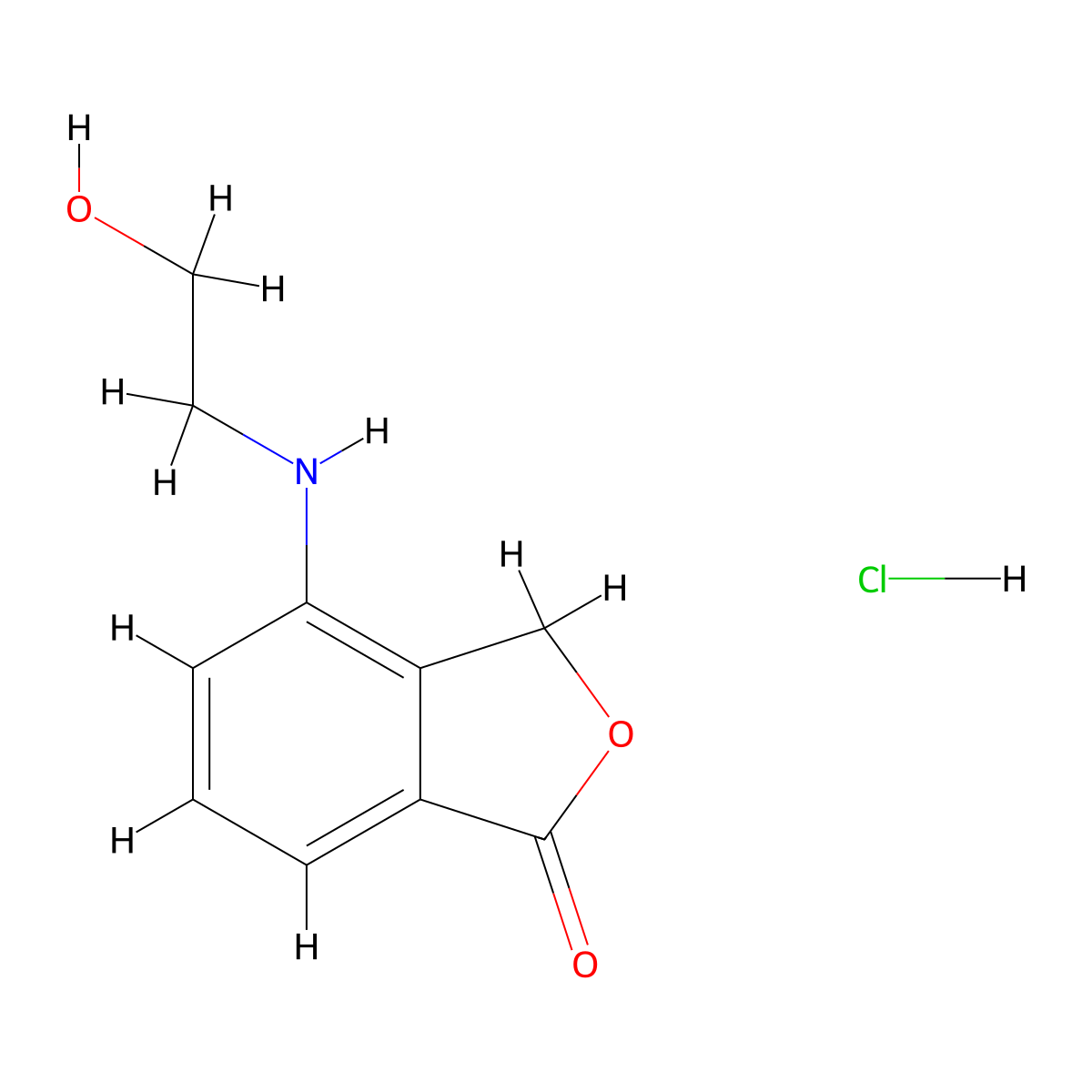 4-[(2-Hydroxyethyl)amino]-1,3-dihydro-2-benzofuran-1-one hydrochloride molecular structure, CAS 3033389-96-4