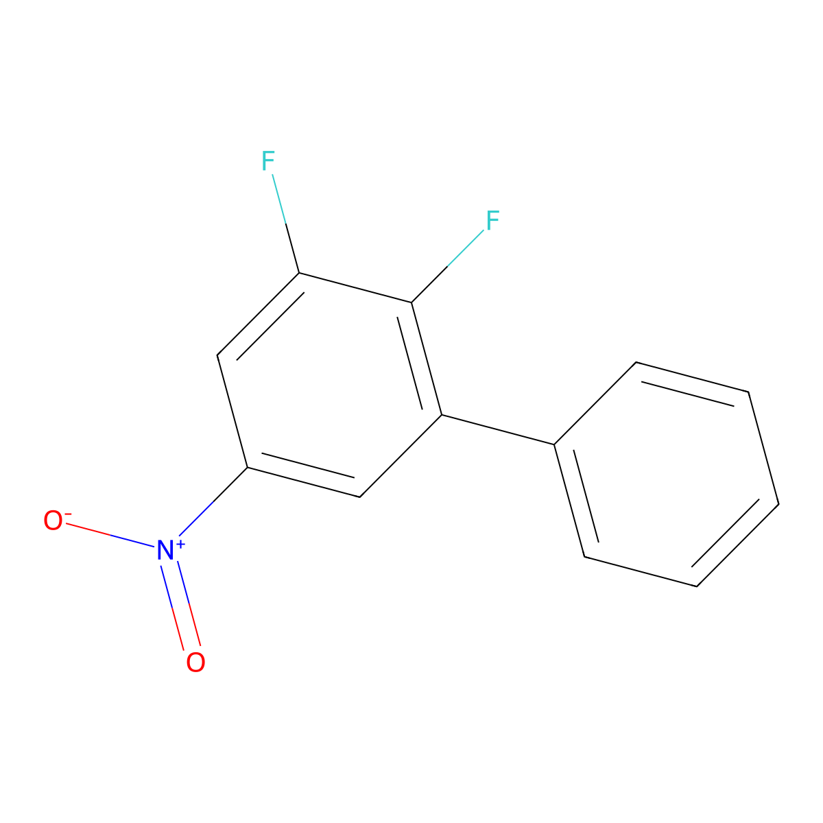 2,3-Difluoro-5-nitro-1,1'-biphenyl molecular structure, CAS 3033398-79-4