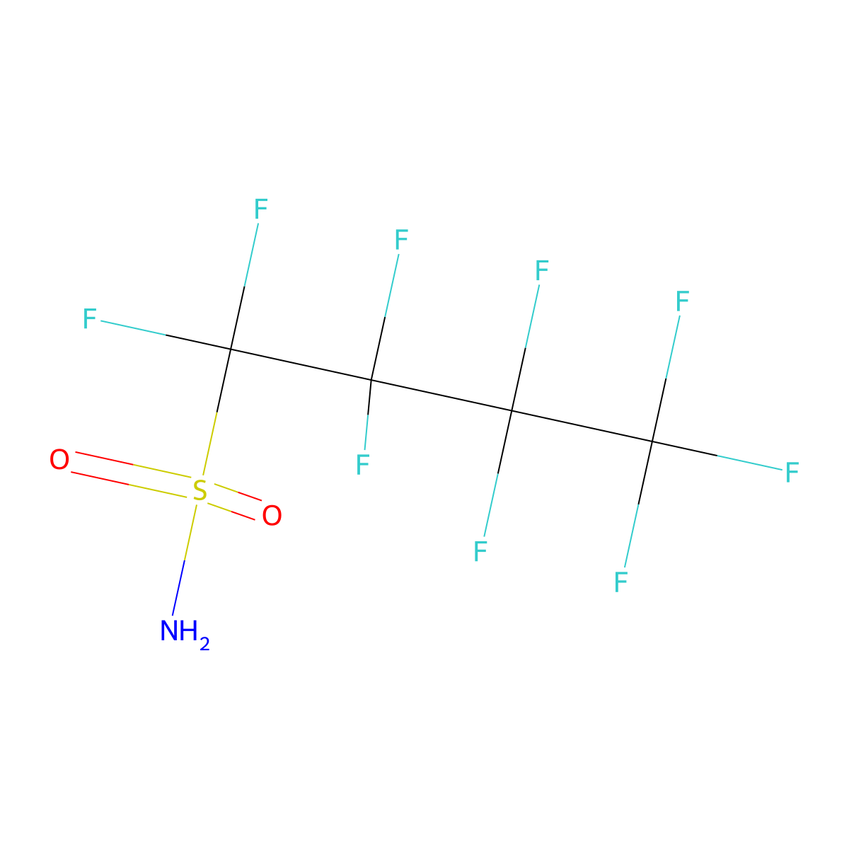 Perfluorobutane sulfonamide molecular structure, CAS 30334-69-1