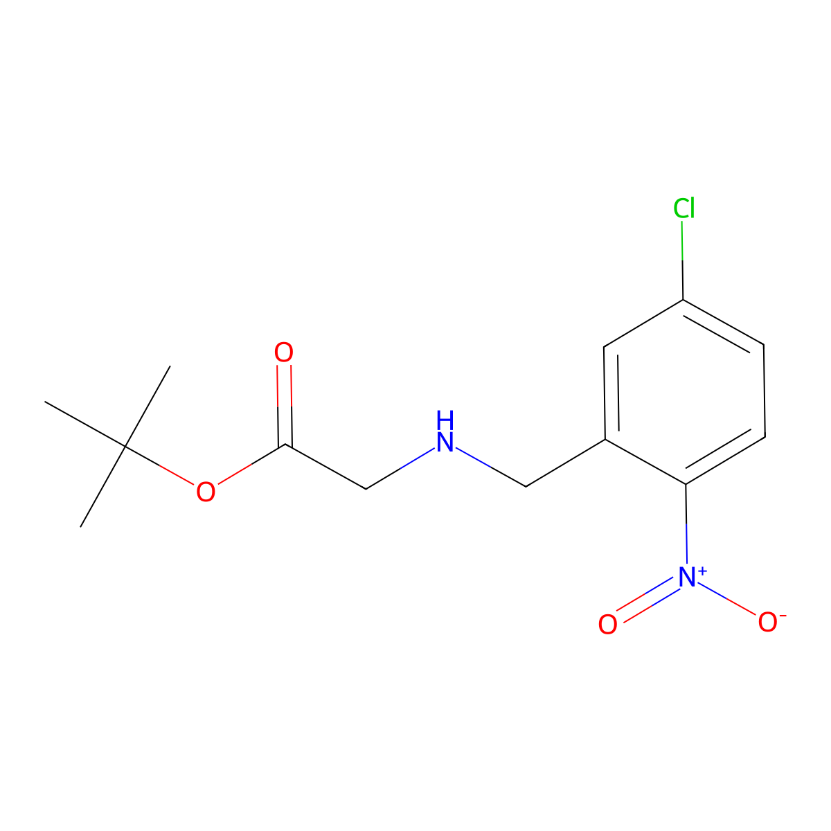 Tert-butyl 2-{[(5-chloro-2-nitrophenyl)methyl]amino}acetate molecular structure, CAS 3033402-50-2