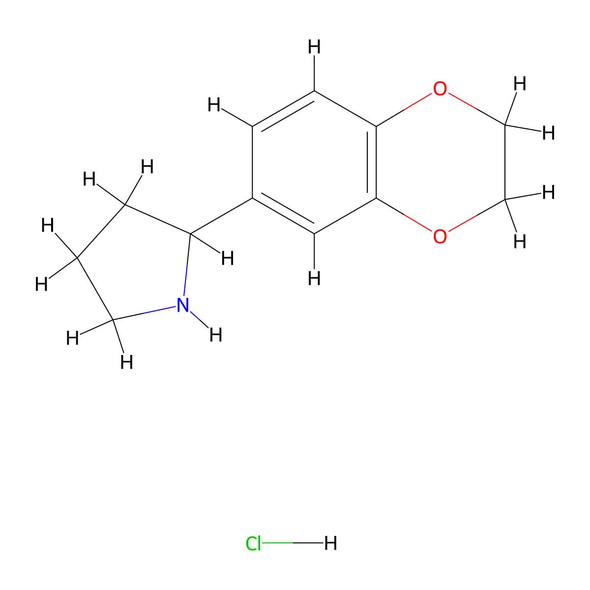 2-(2,3-Dihydrobenzo[b][1,4]dioxin-6-yl)pyrrolidine hydrochloride molecular structure, CAS 3033437-88-3