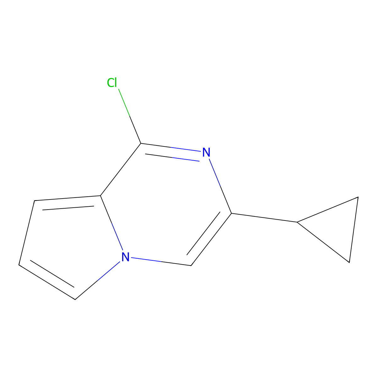 1-Chloro-3-cyclopropylpyrrolo[1,2-a]pyrazine molecular structure, CAS 3033440-73-9