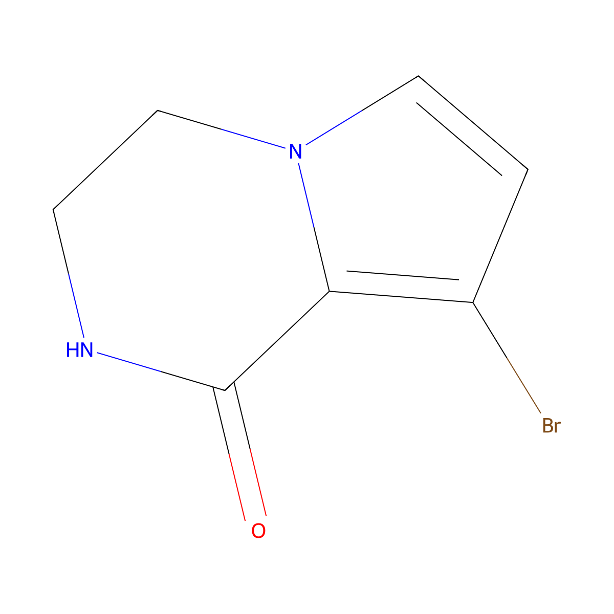 8-bromo-1H,2H,3H,4H-pyrrolo[1,2-a]pyrazin-1-one molecular structure, CAS 3033441-71-0