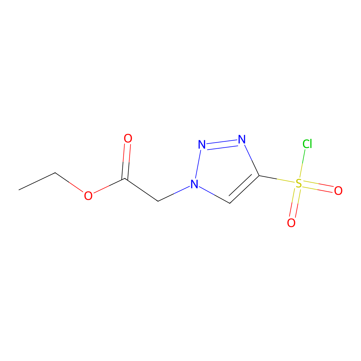 ethyl 2-[4-(chlorosulfonyl)-1H-1,2,3-triazol-1-yl]acetate molecular structure, CAS 3033441-83-4