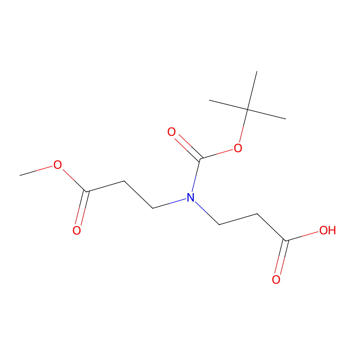 3-{[(Tert-butoxy)carbonyl](3-methoxy-3-oxopropyl)amino}propanoic acid molecular structure, CAS 3033442-67-7
