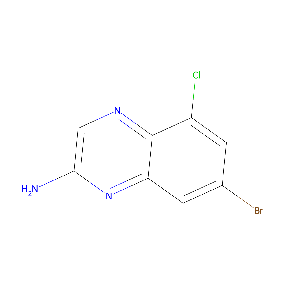 7-Bromo-5-chloroquinoxalin-2-amine molecular structure, CAS 3033443-04-5
