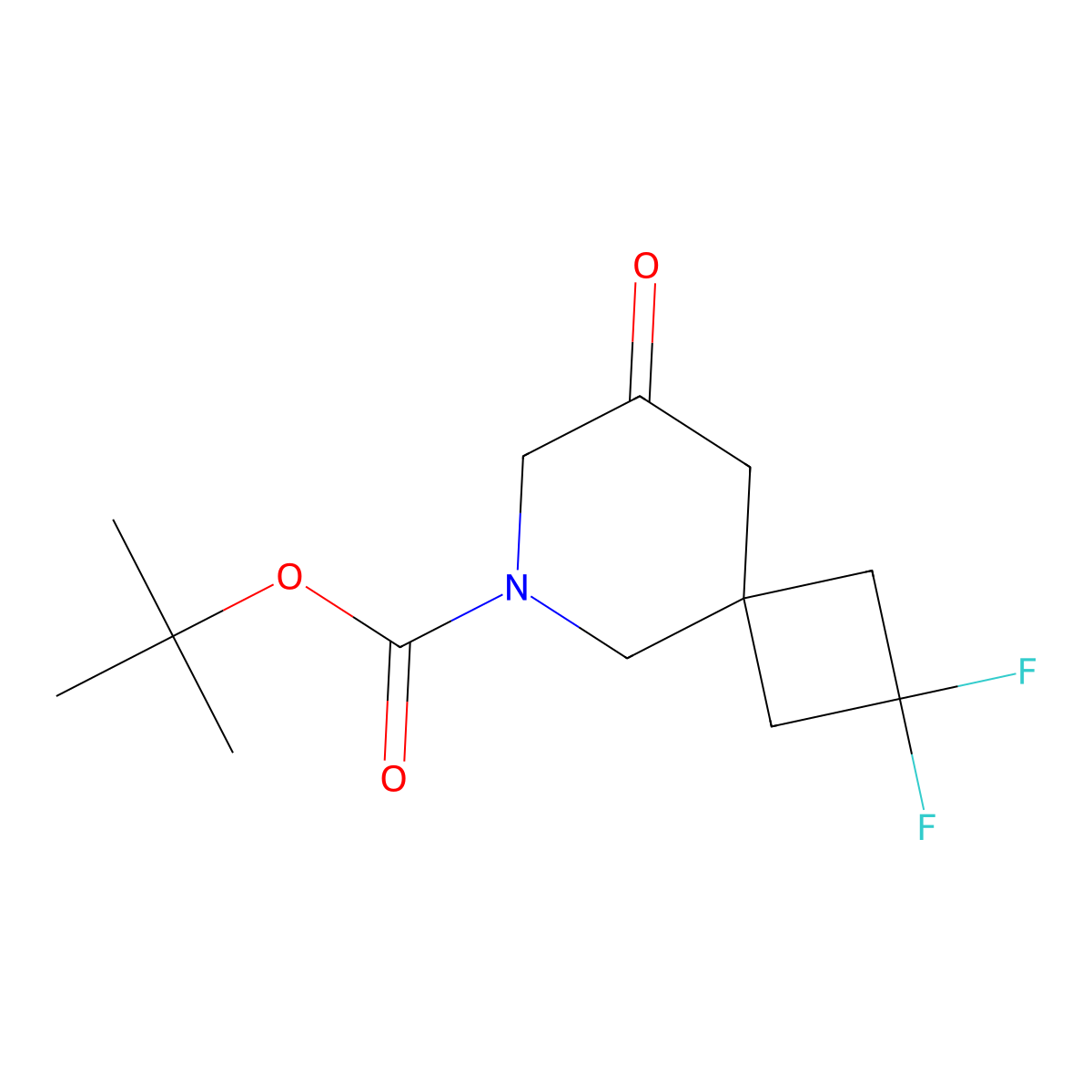 Tert-butyl 2,2-difluoro-8-oxo-6-azaspiro[3.5]nonane-6-carboxylate molecular structure, CAS 3033451-57-6
