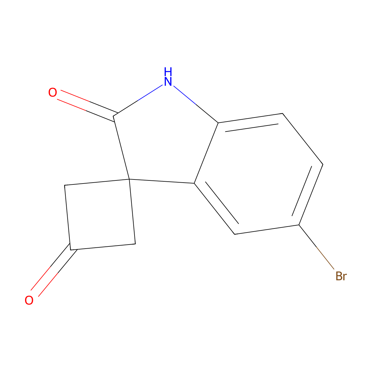 5'-Bromo-1',2'-dihydrospiro[cyclobutane-1,3'-indole]-2',3-dione molecular structure, CAS 3033452-95-5