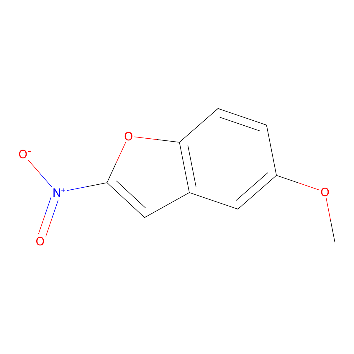 2-Nitro-5-methoxybenzofuran molecular structure, CAS 30335-72-9