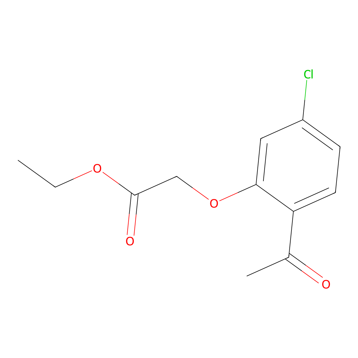 Ethyl 2-(2-acetyl-5-chlorophenoxy)acetate molecular structure, CAS 30335-94-5