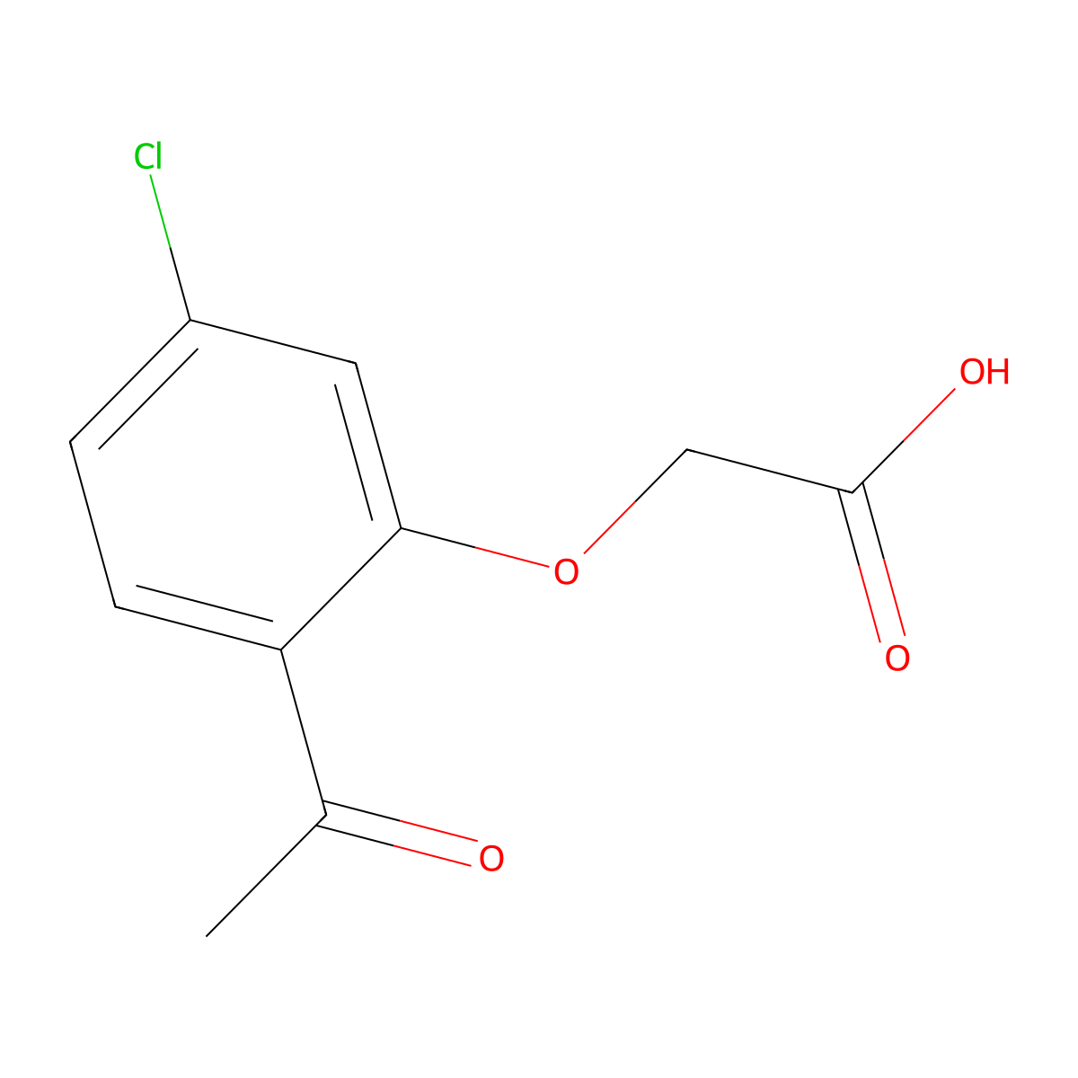 2-(2-Acetyl-5-chlorophenoxy)acetic acid molecular structure, CAS 30335-95-6