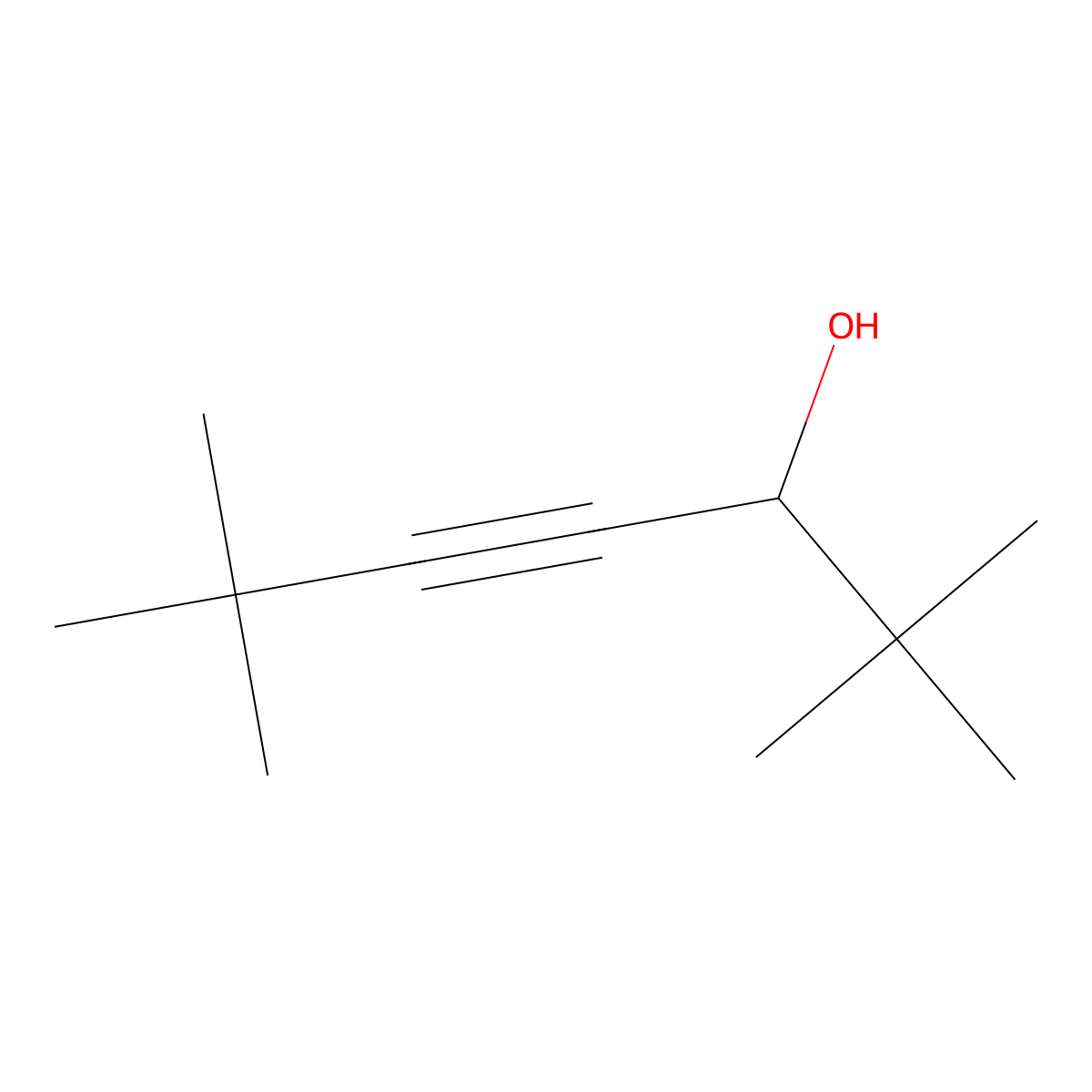 2,2,6,6-Tetramethylhept-4-yn-3-ol molecular structure, CAS 30338-48-8