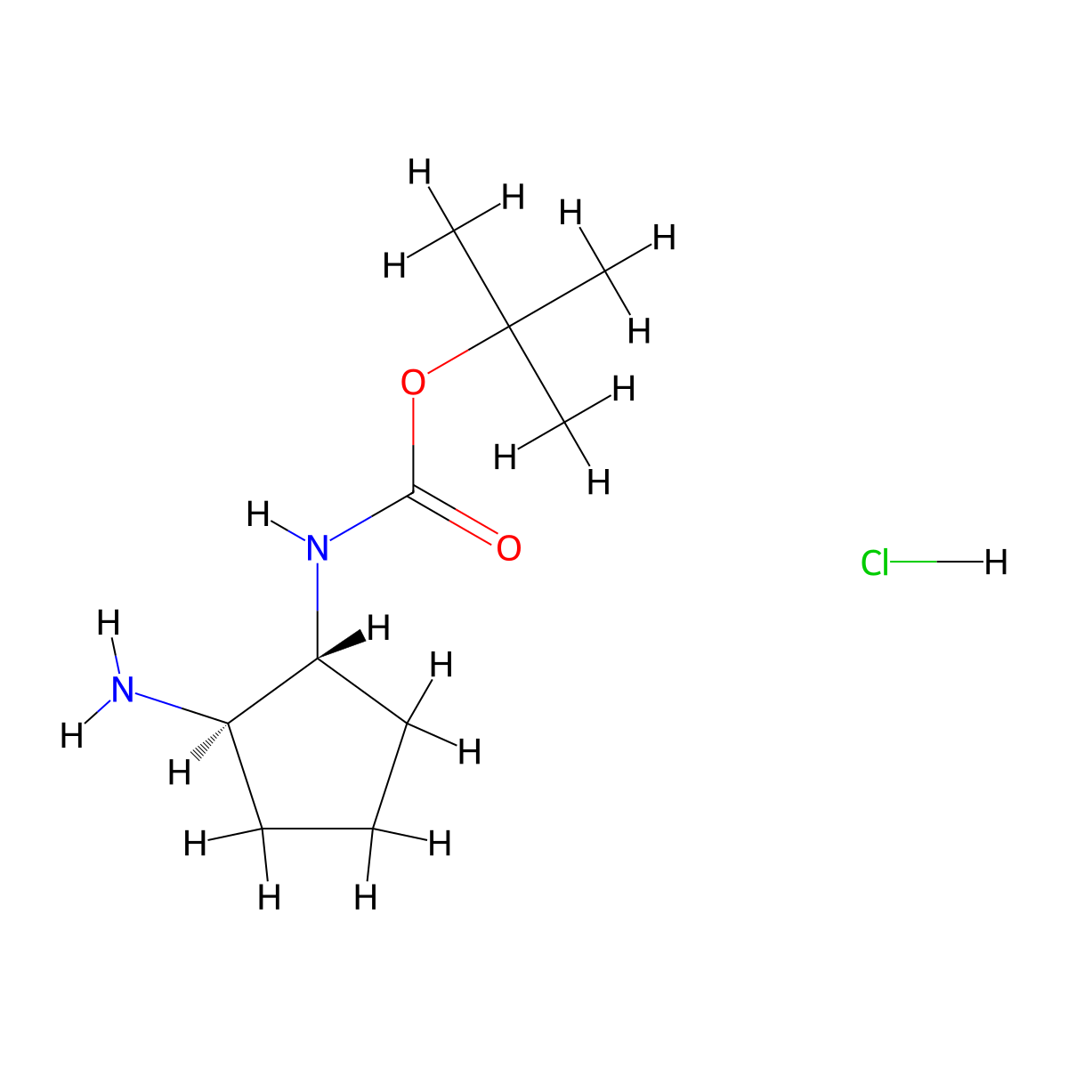 tert-butyl N-[(1R,2R)-2-aminocyclopentyl]carbamate hydrochloride molecular structure, CAS 3033815-17-4