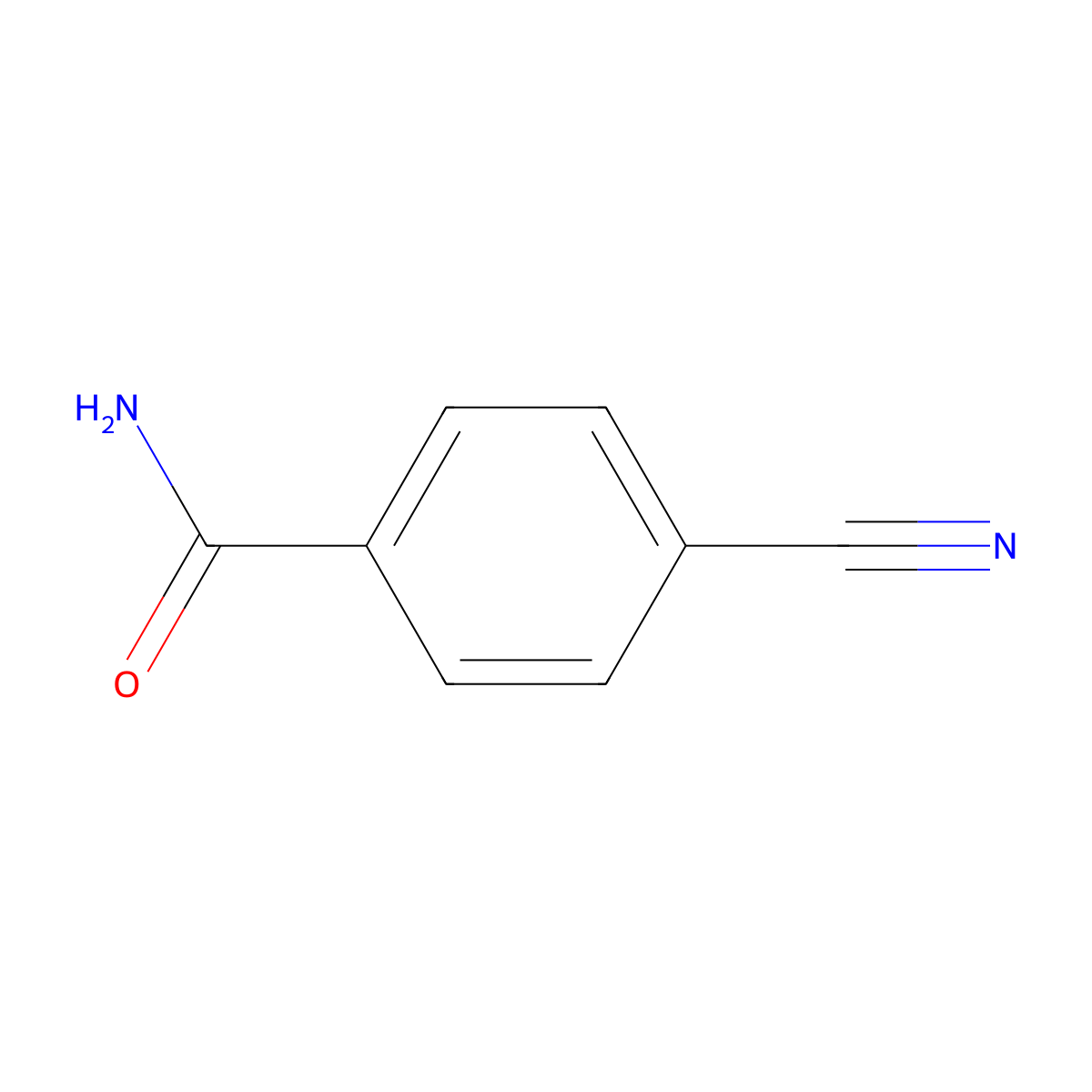 p-Cyanobenzamide molecular structure, CAS 3034-34-2