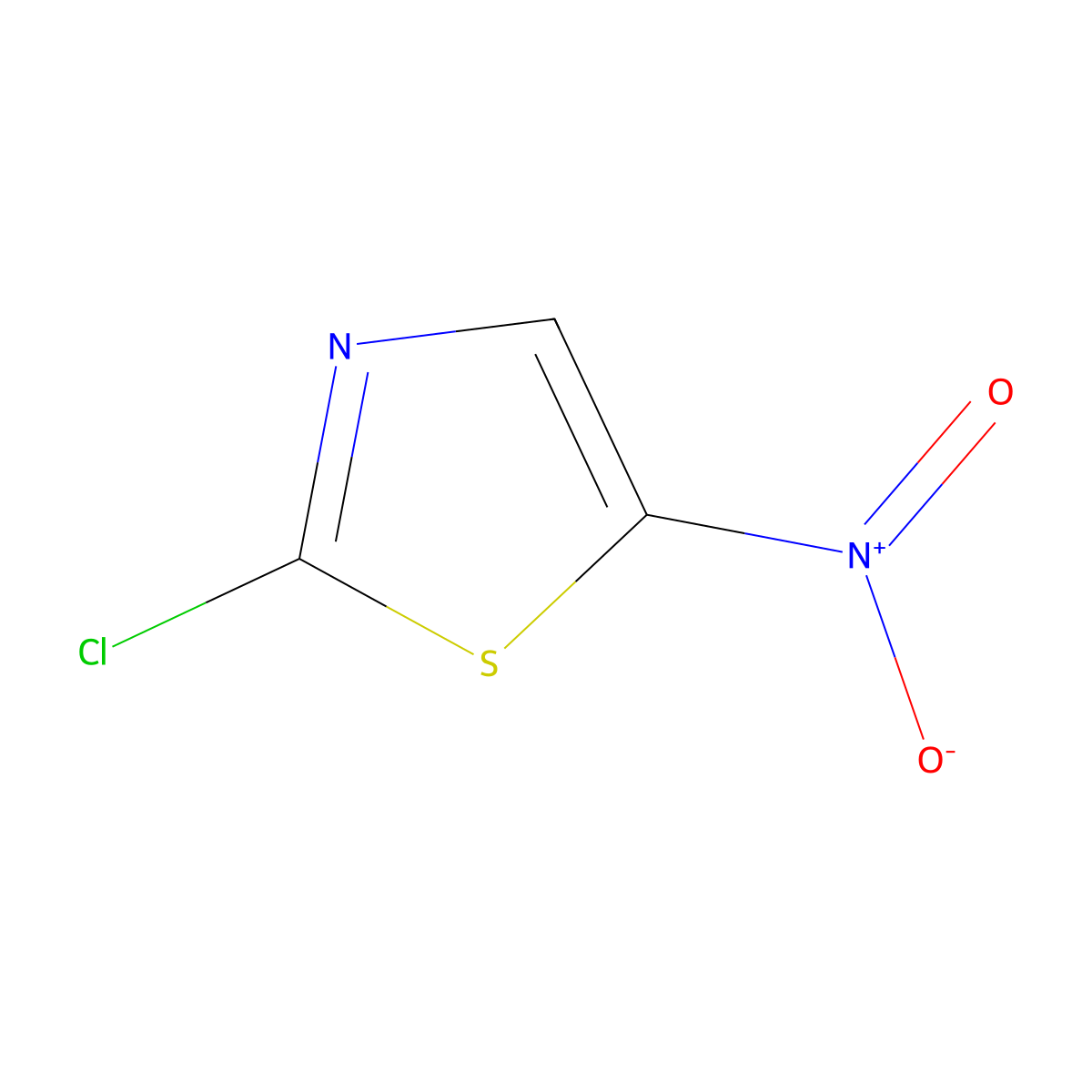 2-Chloro-5-nitro-1,3-thiazole molecular structure, CAS 3034-47-7