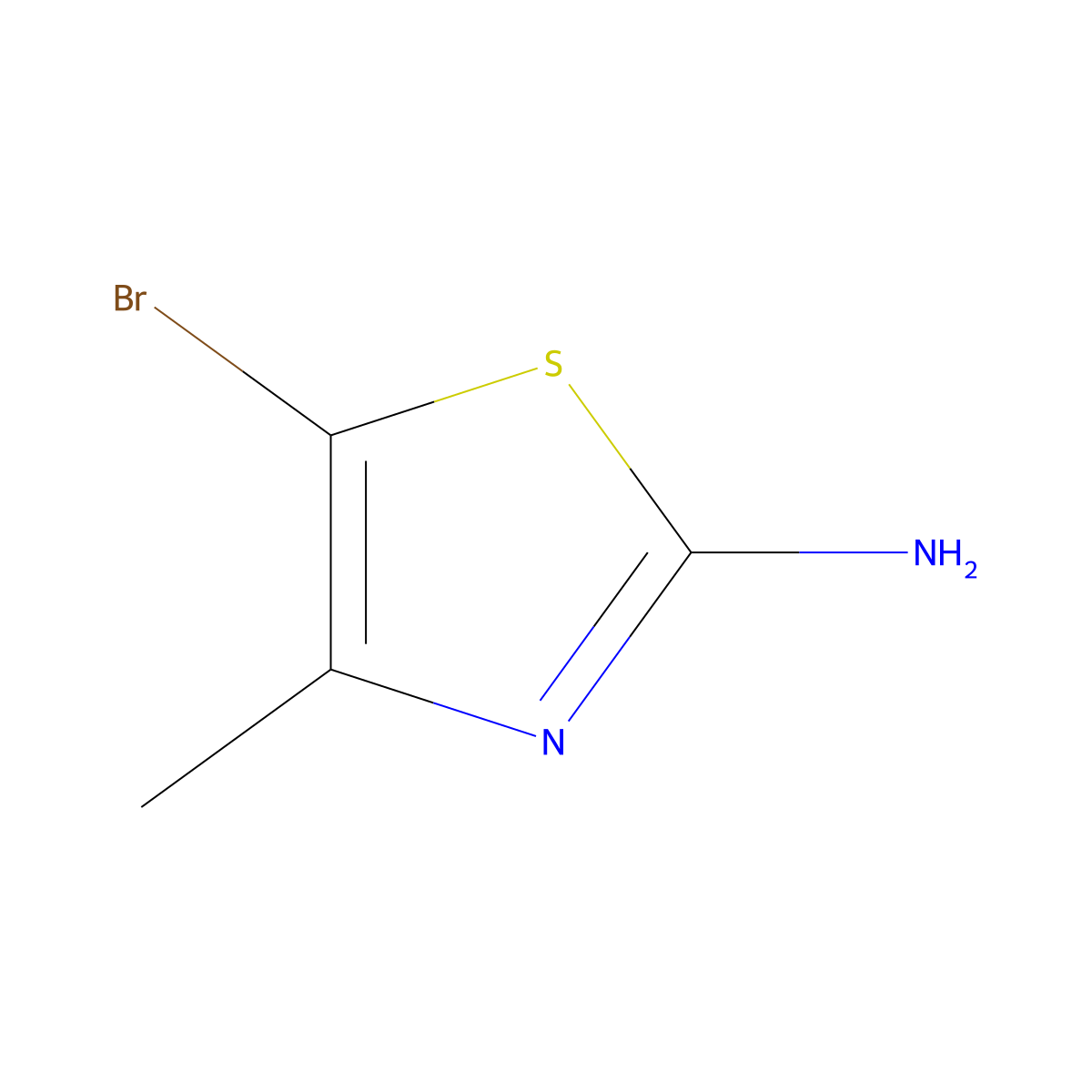 2-Amino-5-bromo-4-methyl-1,3-thiazole molecular structure, CAS 3034-57-9