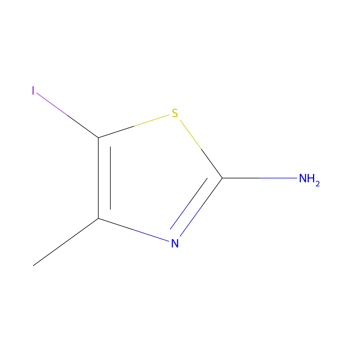 5-Iodo-4-methyl-2-thiazolamine molecular structure, CAS 3034-58-0