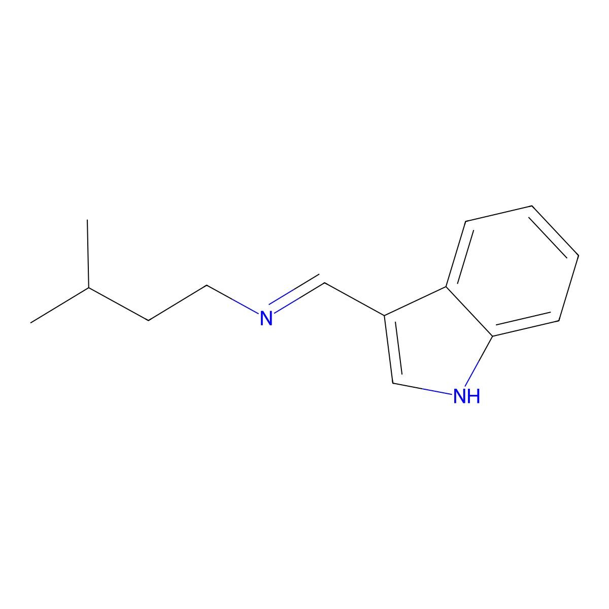 (E)-1-(1H-Indol-3-YL)-N-isopentylmethanimine molecular structure, CAS 3034091-87-4