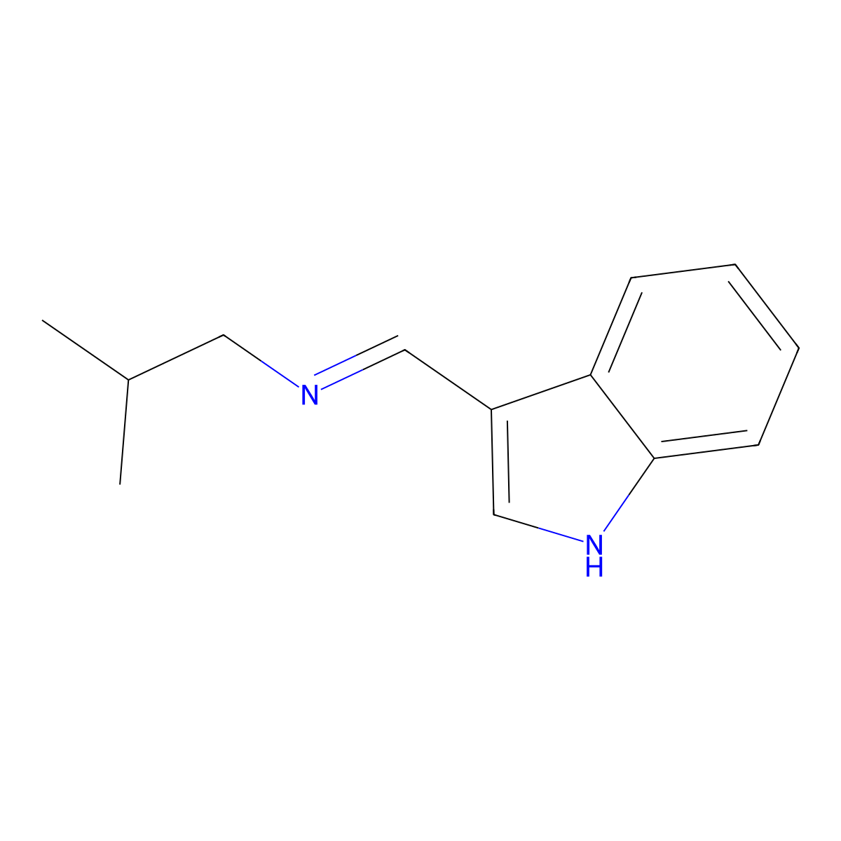 (E)-1-(1H-Indol-3-yl)-N-isobutylmethanimine molecular structure, CAS 3034091-88-5