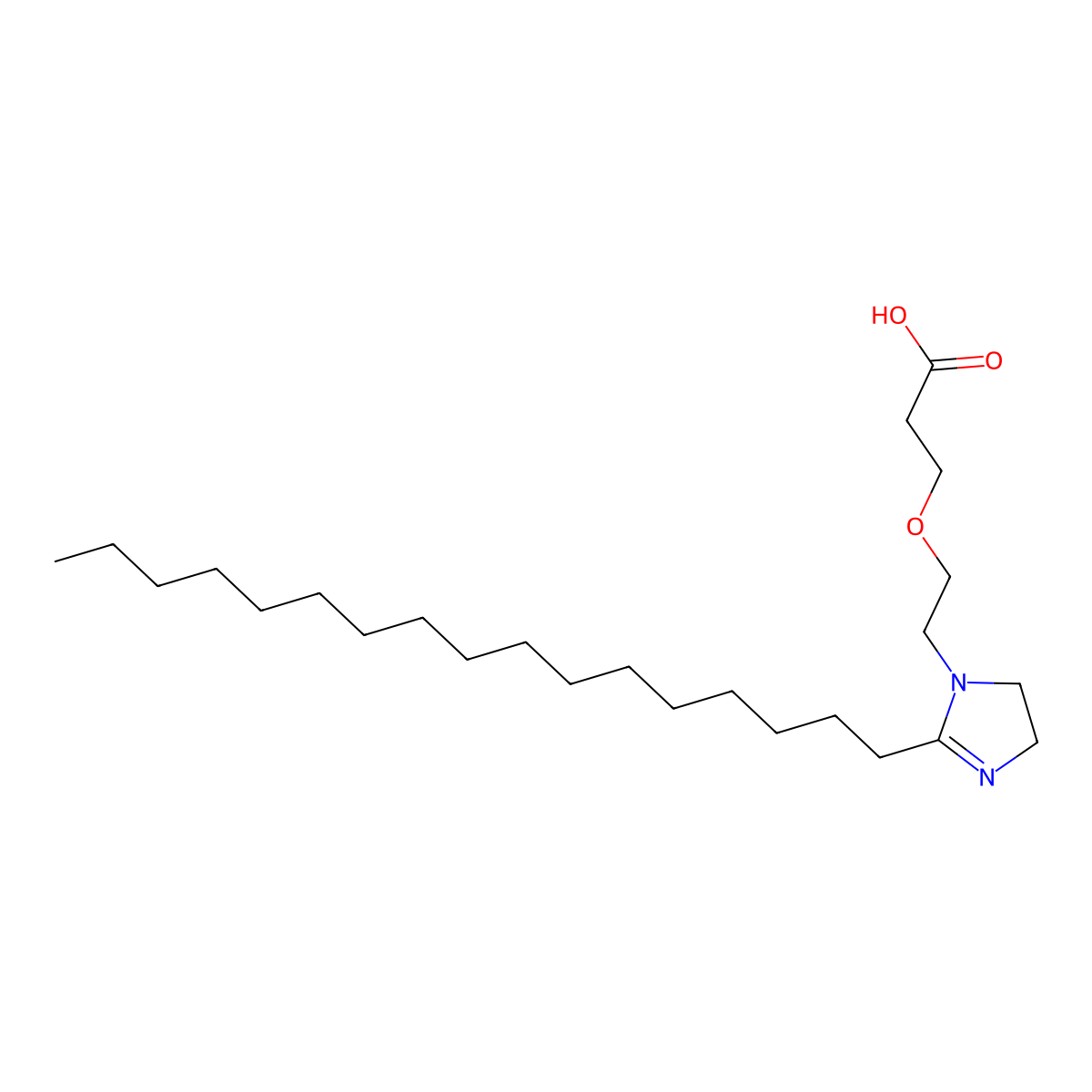3-(2-(2-Heptadecyl-4,5-dihydro-1H-imidazol-1-yl)ethoxy)propionic acid molecular structure, CAS 30342-62-2