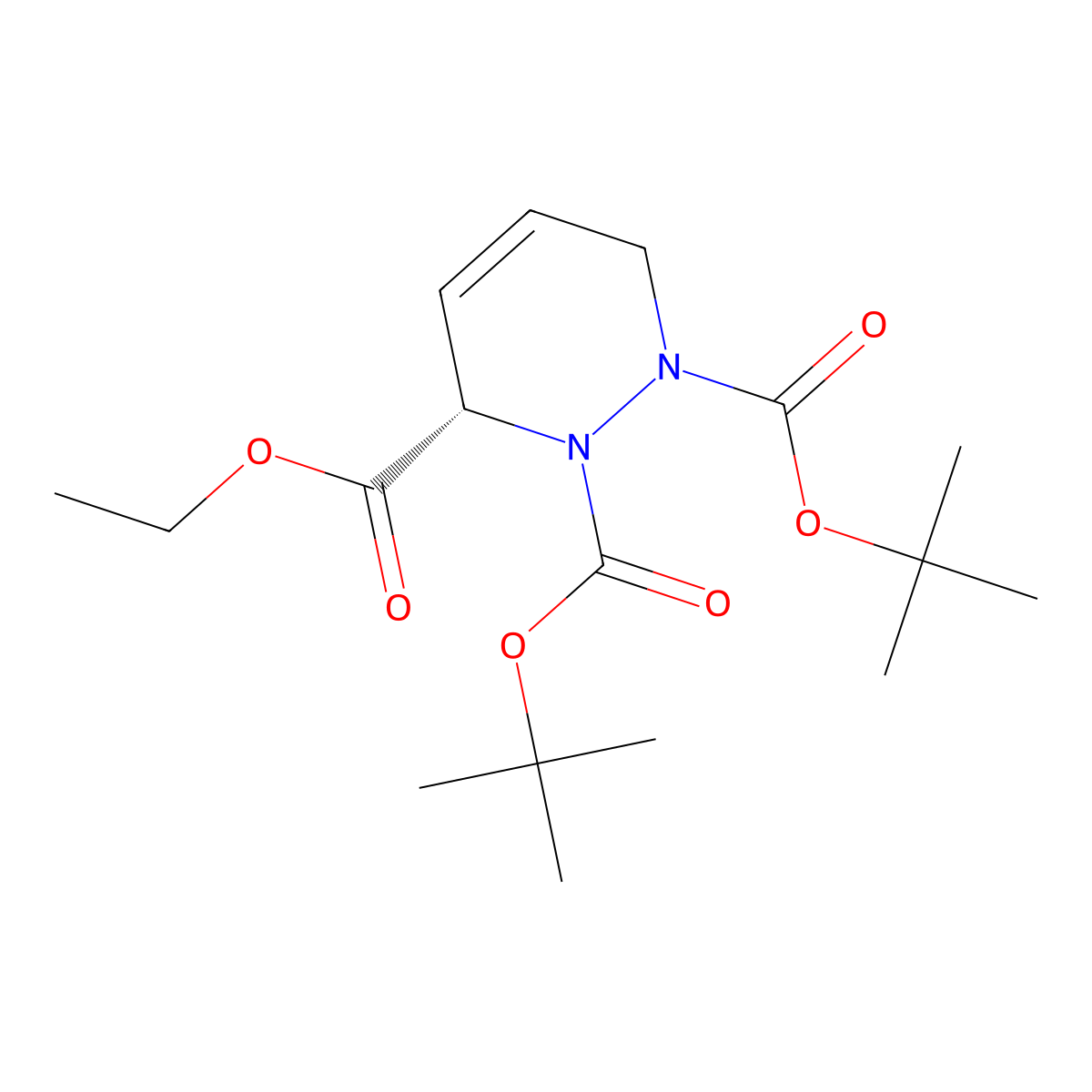 Ethyl (S)-1,2-Di-Boc-1,2,3,6-tetrahydropyridazine-3-carboxylate molecular structure, CAS 3034241-23-8