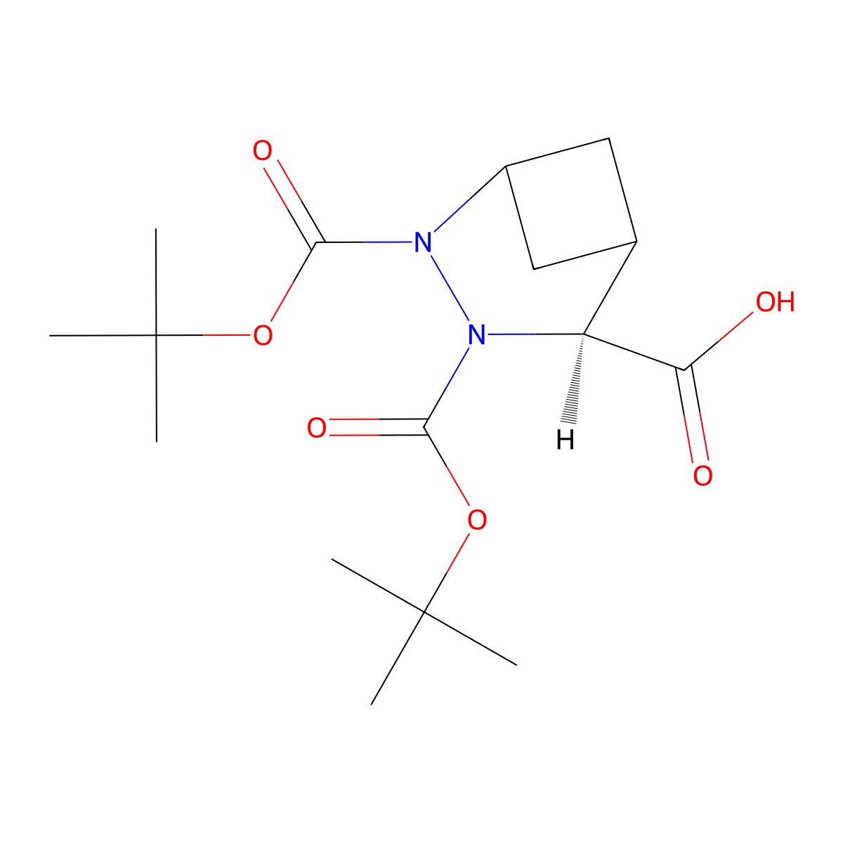 (S)-2,3-Bis(tert-butoxycarbonyl)-2,3-diazabicyclo[3.1.1]heptane-4-carboxylic acid molecular structure, CAS 3034241-44-3
