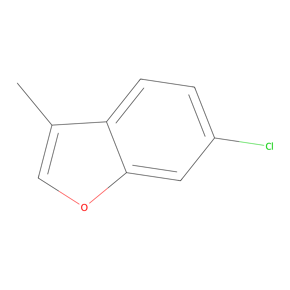 6-Chloro-3-methyl-1-benzofuran molecular structure, CAS 30343-35-2