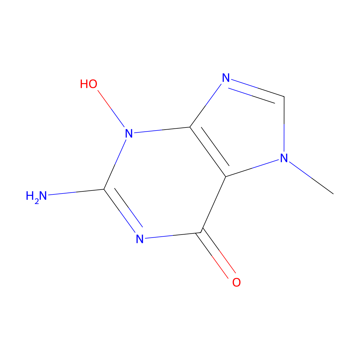 3-Hydroxy-7-methylguanine molecular structure, CAS 30345-27-8