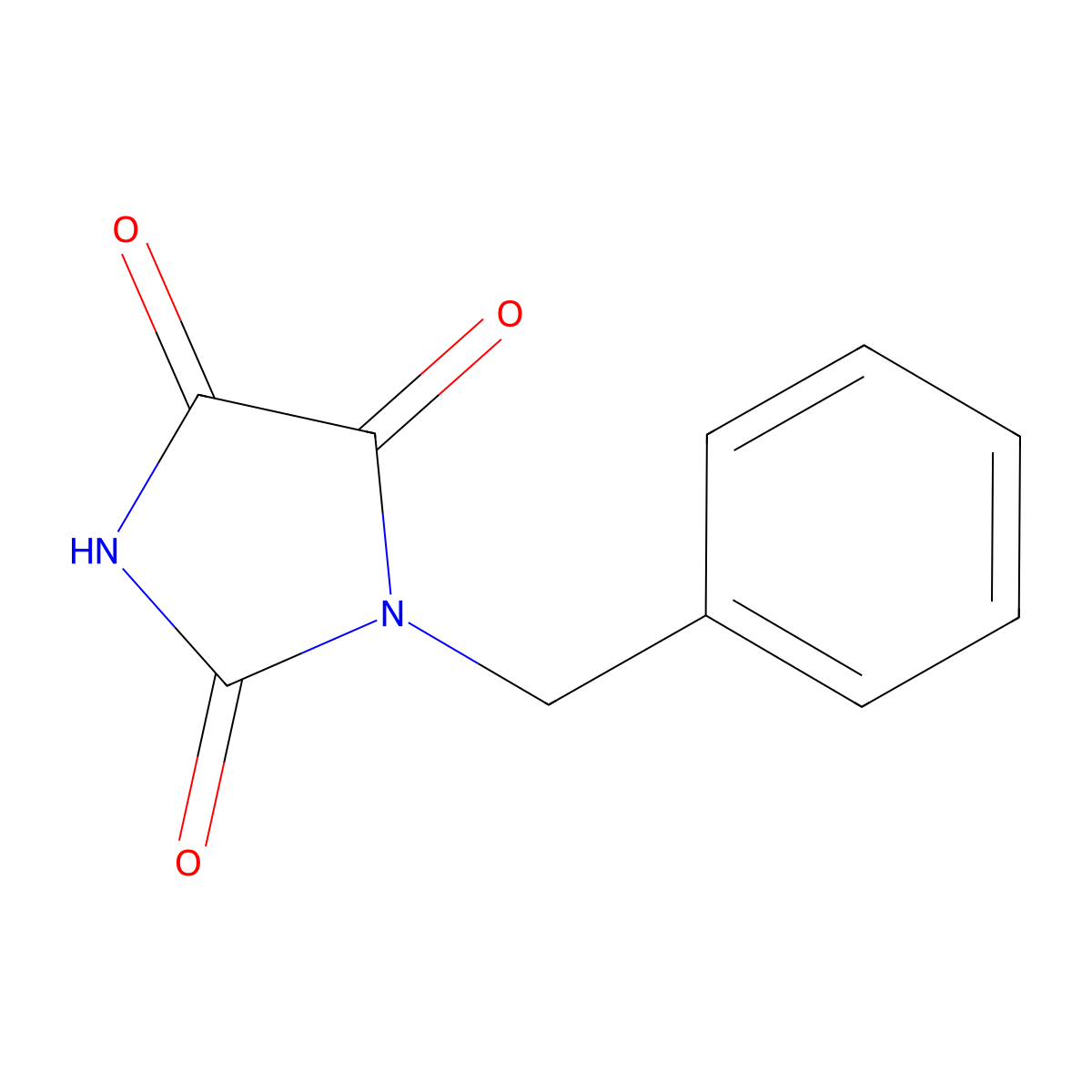 1-Benzylimidazolidine-2,4,5-trione molecular structure, CAS 30345-85-8