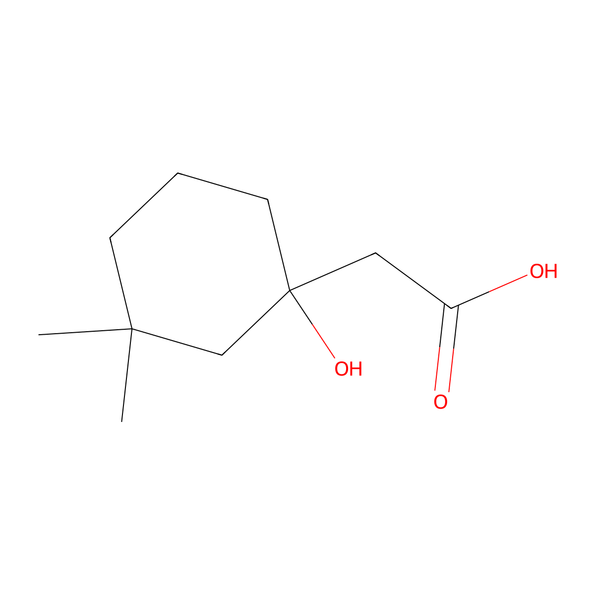 2-(1-Hydroxy-3,3-dimethylcyclohexyl)acetic acid molecular structure, CAS 30346-22-6