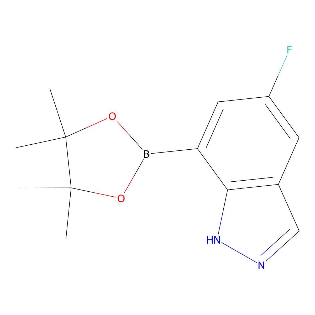 5-fluoro-7-(4,4,5,5-tetramethyl-1,3,2-dioxaborolan-2-yl)-1H-indazole molecular structure, CAS 3034863-60-7