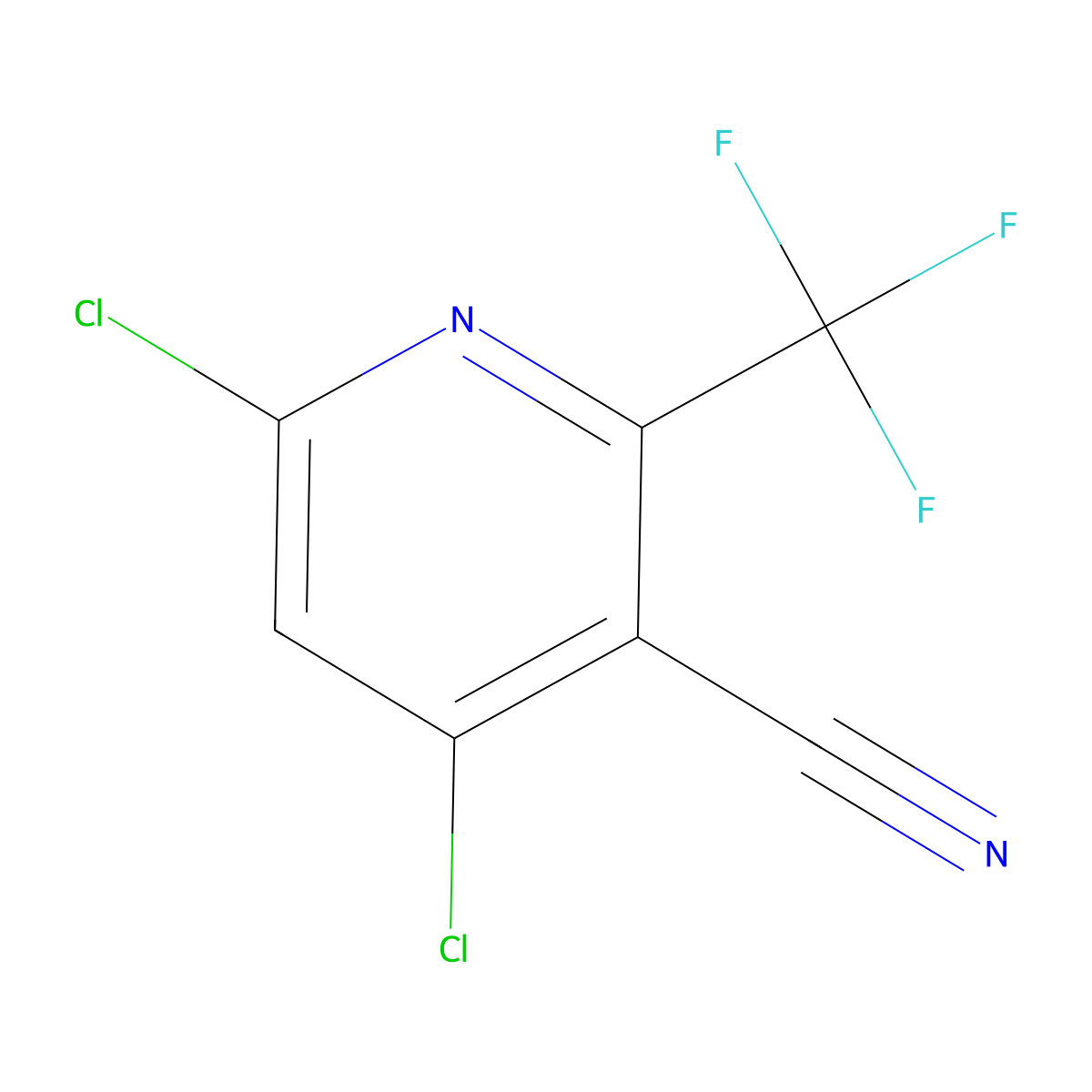 4,6-Dichloro-2-(trifluoromethyl)nicotinonitrile molecular structure, CAS 3034996-30-7