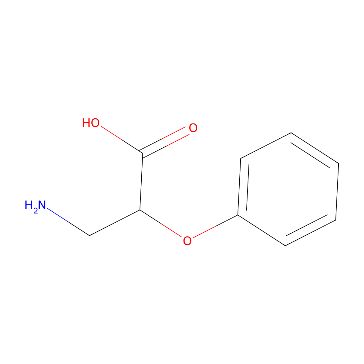 3-Amino-2-phenoxypropanoic acid molecular structure, CAS 3035-15-2