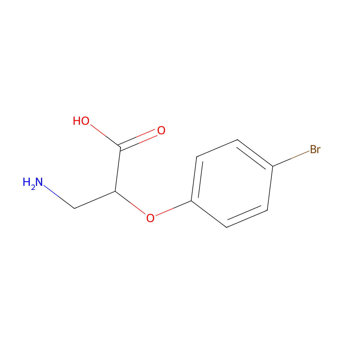 3-Amino-2-(4-bromophenoxy)propanoic acid molecular structure, CAS 3035-22-1