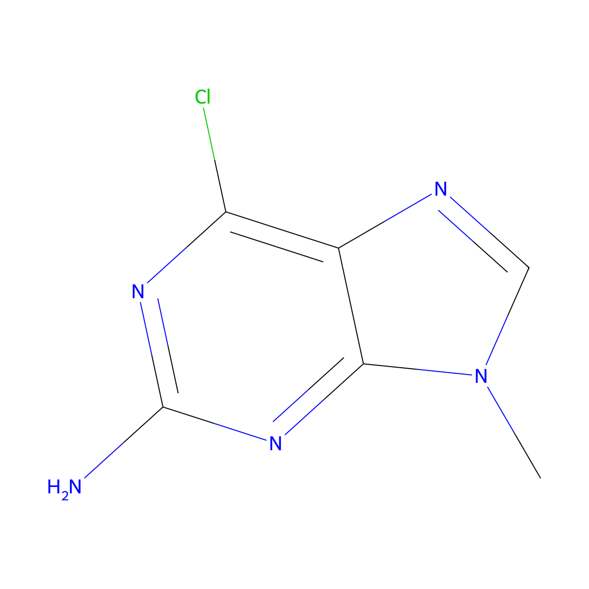 6-chloro-9-methyl-9H-purin-2-amine molecular structure, CAS 3035-73-2