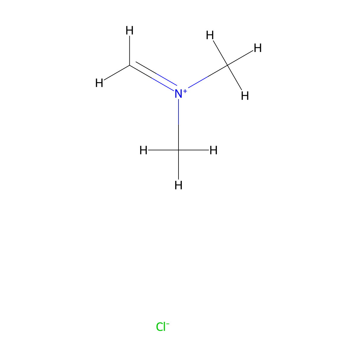 Dimethylmethylenammonium chloride molecular structure, CAS 30354-18-8