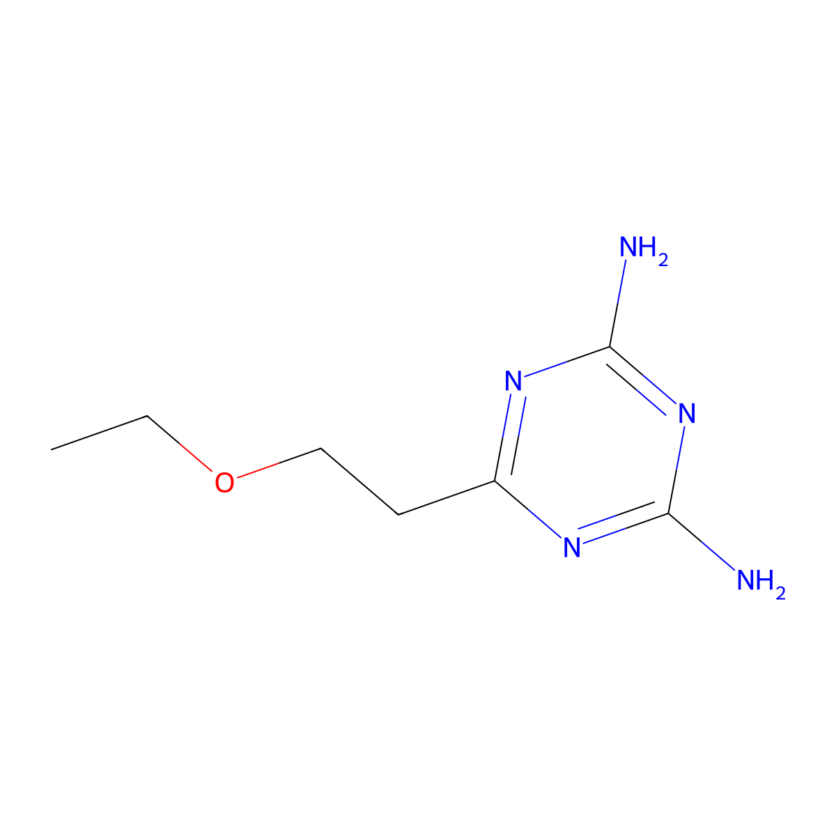 6-(2-Ethoxyethyl)-1,3,5-triazine-2,4-diamine molecular structure, CAS 30354-97-3