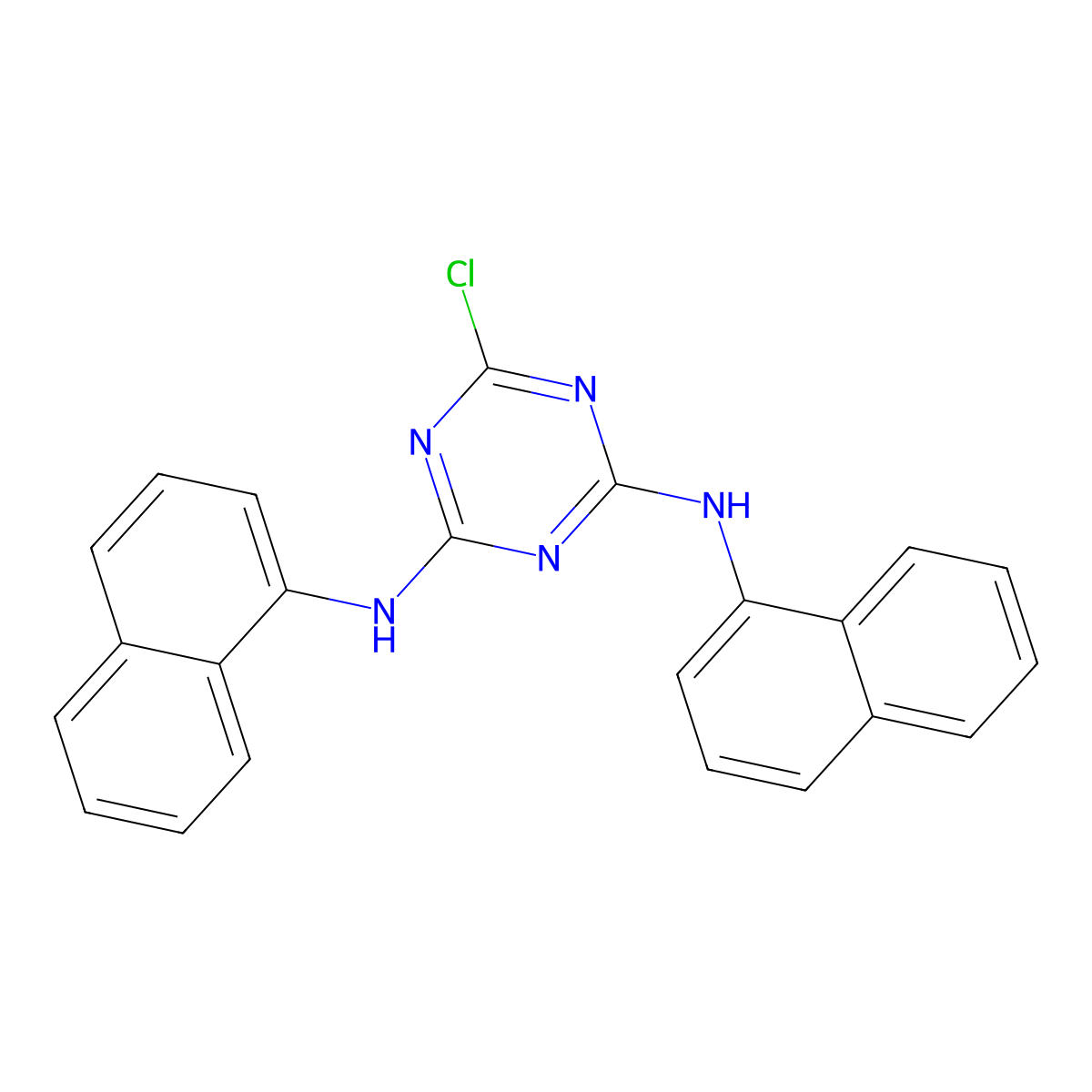 6-Chloro-N2,N4-di(naphthalen-1-yl)-1,3,5-triazine-2,4-diamine molecular structure, CAS 30355-07-8