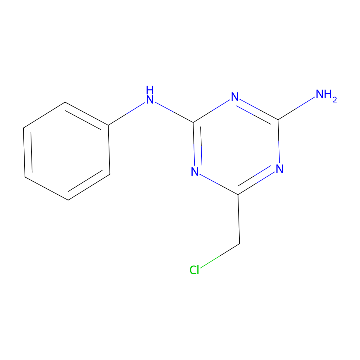 6-(chloromethyl)-2-N-phenyl-1,3,5-triazine-2,4-diamine molecular structure, CAS 30355-60-3