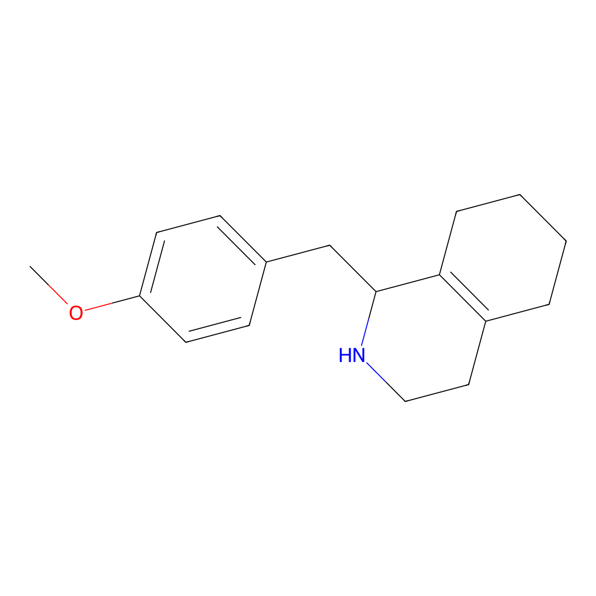 1,2,3,4,5,6,7,8-Octahydro-1-((4-methoxyphenyl)methyl)isoquinoline molecular structure, CAS 30356-07-1