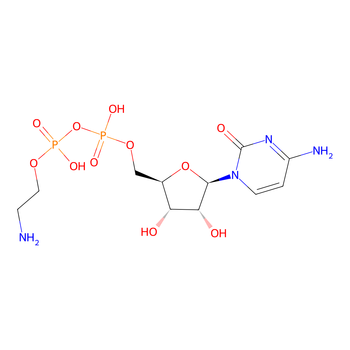 CDP-Ethanolamine molecular structure, CAS 3036-18-8