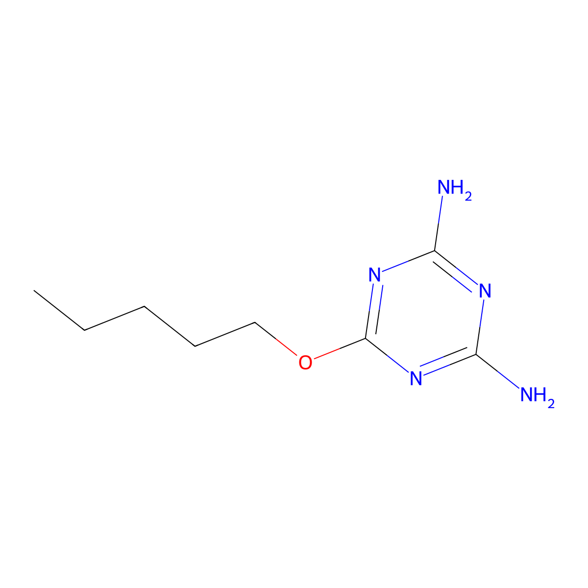 s-Triazine, 4,6-diamino-2-pentoxy- molecular structure, CAS 30360-70-4