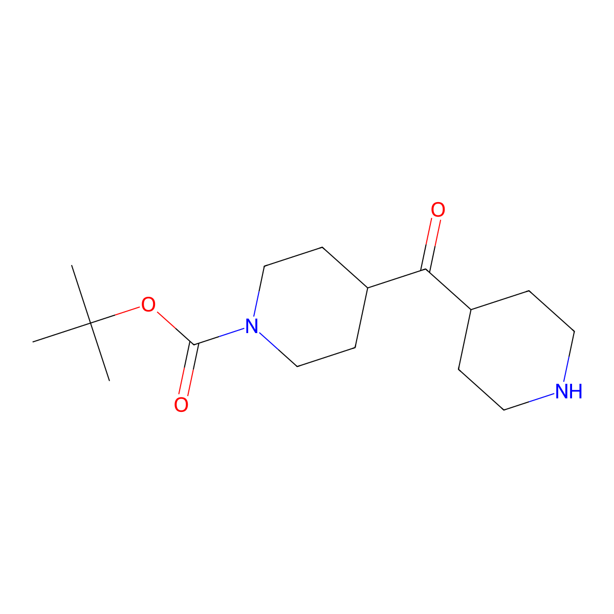Tert-butyl 4-(piperidine-4-carbonyl)piperidine-1-carboxylate molecular structure, CAS 3036156-25-6