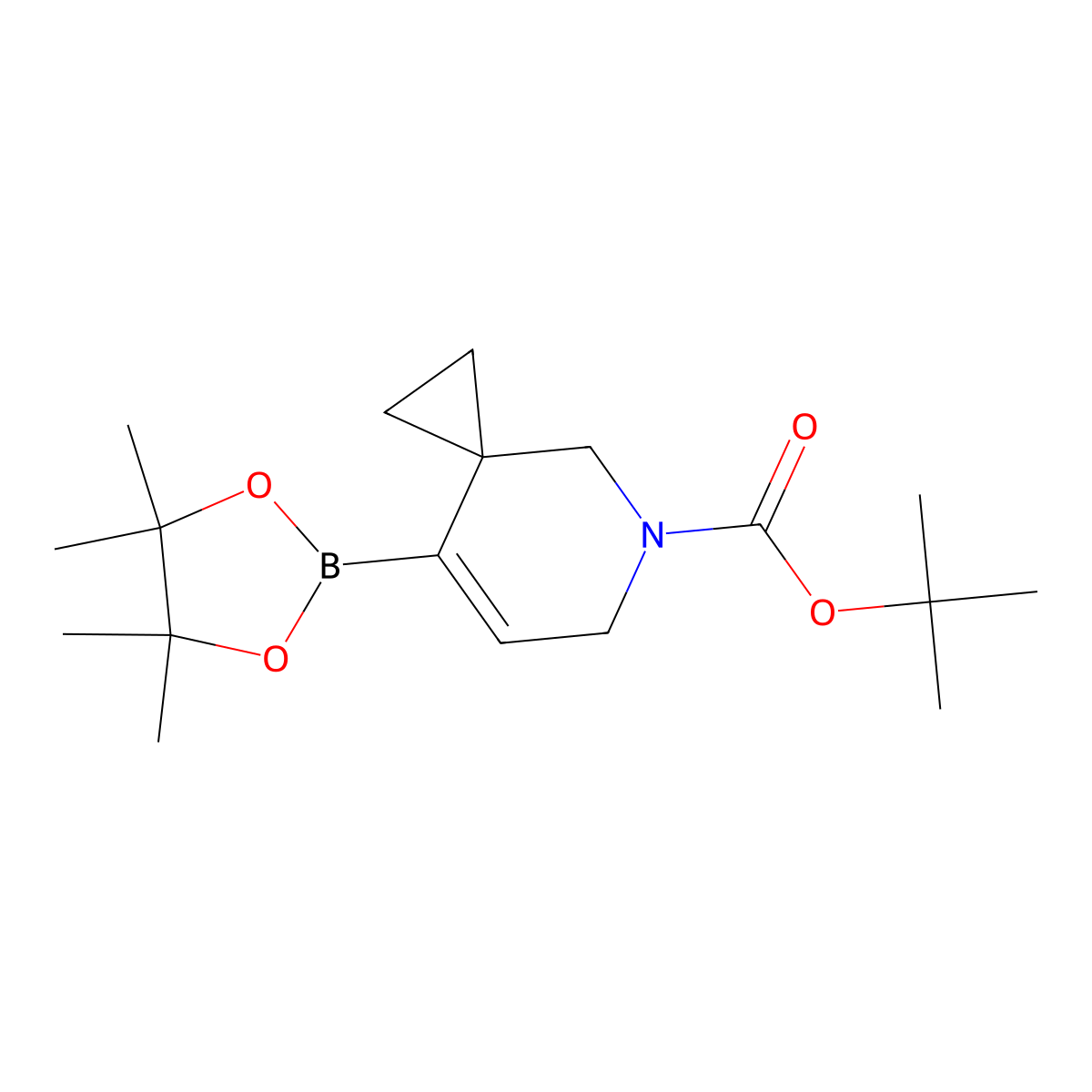 Tert-butyl 8-(4,4,5,5-tetramethyl-1,3,2-dioxaborolan-2-YL)-5-azaspiro[2.5]oct-7-ene-5-carboxylate molecular structure, CAS 3036175-10-4