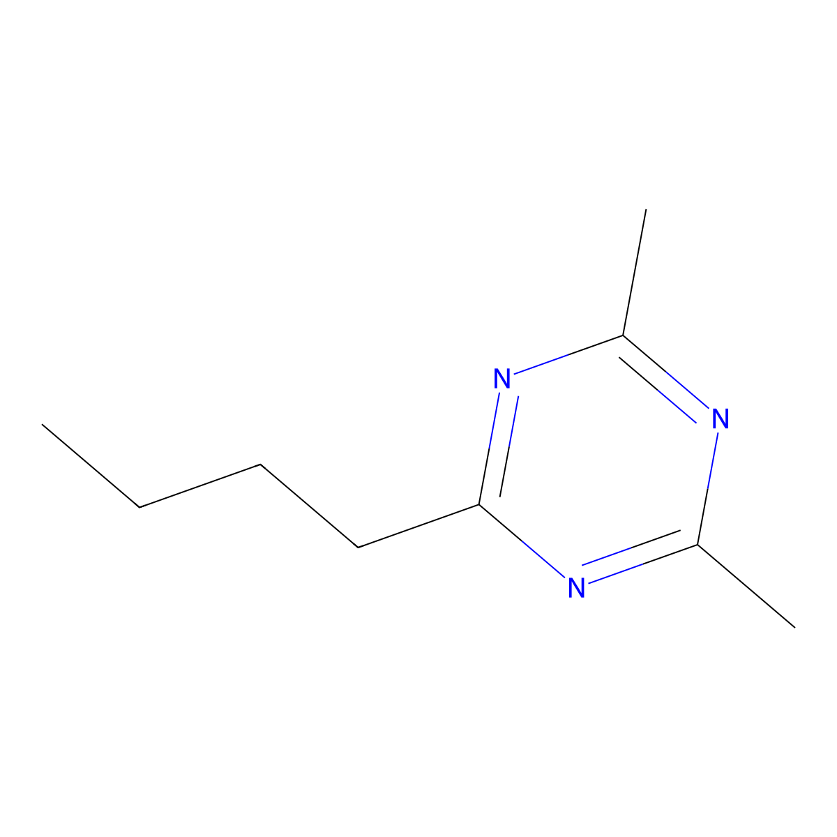 2-Butyl-4,6-dimethyl-1,3,5-triazine molecular structure, CAS 30362-05-1