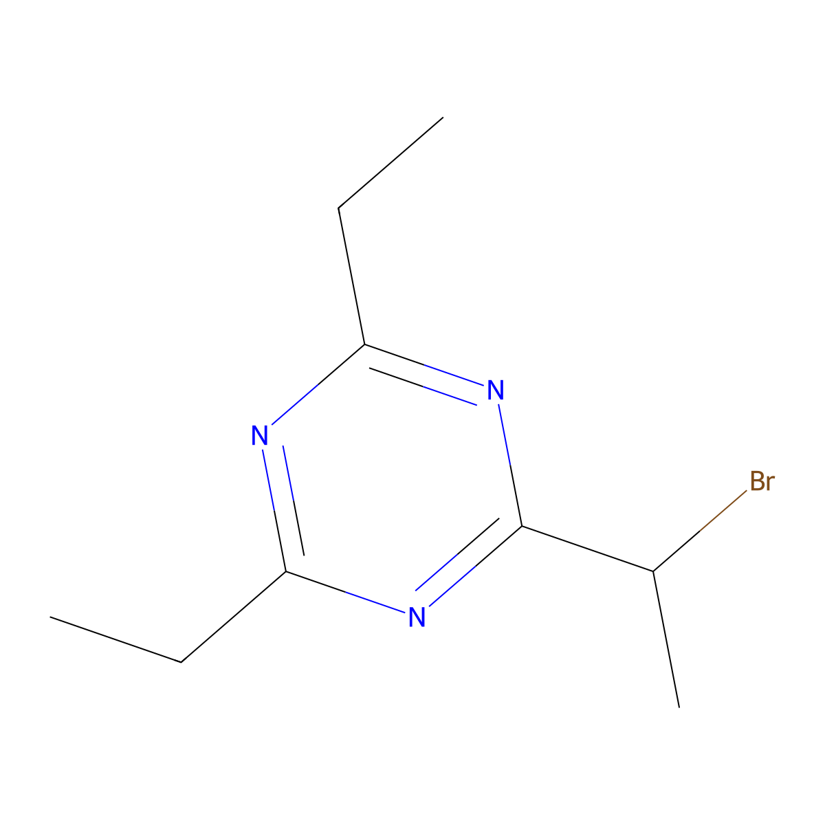 2-(1-Bromoethyl)-4,6-diethyl-1,3,5-triazine molecular structure, CAS 30362-67-5
