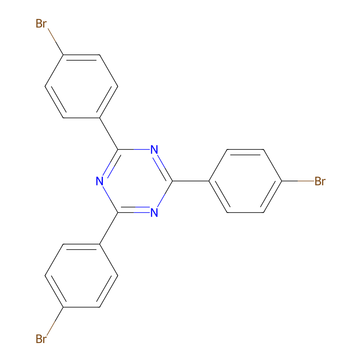 2,4,6-Tris(4-bromophenyl)-1,3,5-triazine molecular structure, CAS 30363-03-2
