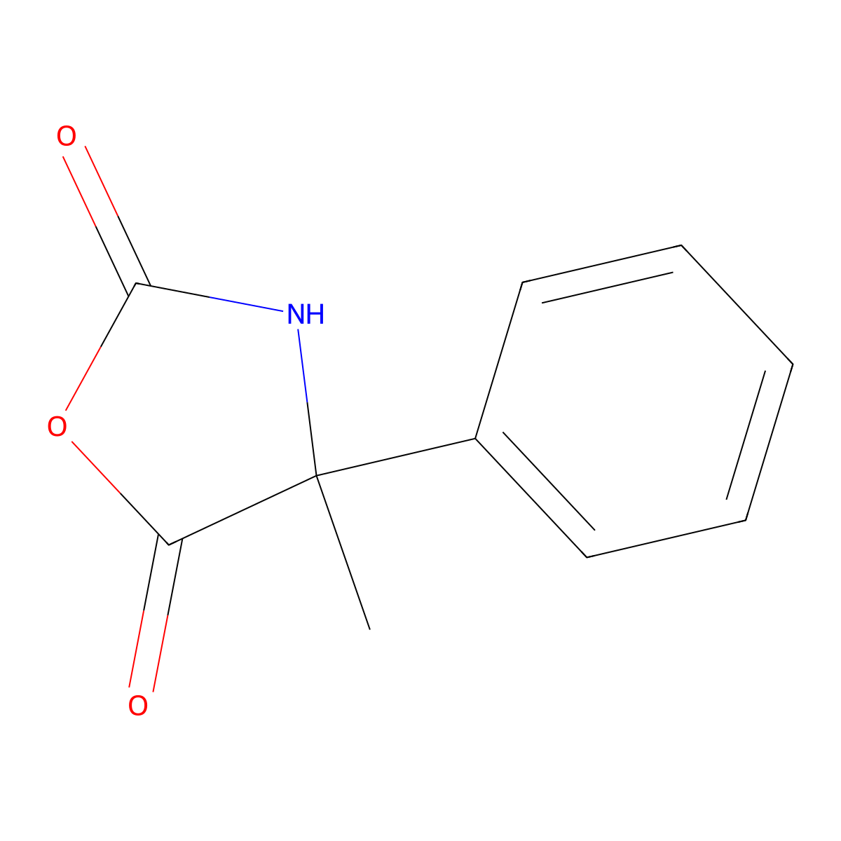 4-Methyl-4-phenyloxazolidine-2,5-dione molecular structure, CAS 30364-27-3